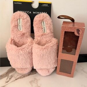 Rebecca Minkoff Pink Slippers & Nicole Miller Micro Fiber Quick Dry Wrap